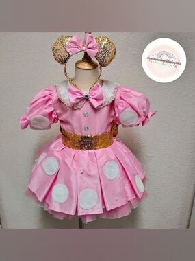 Pink & Gold Mouse Costume Dress Size 12-18mnts